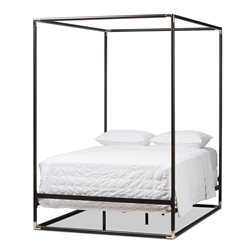 Baxton Studio Eva Modern and Contemporary Dark Bronze Metal Canopy Queen Bed